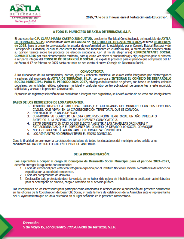 CONVOCATORIAS A LAS ASAMBLEAS 001